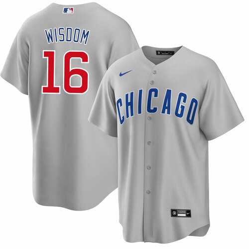 Men%27s Chicago Cubs #16 Patrick Wisdom Gray Cool Base Stitched Baseball Jersey Dzhi->chicago cubs->MLB Jersey